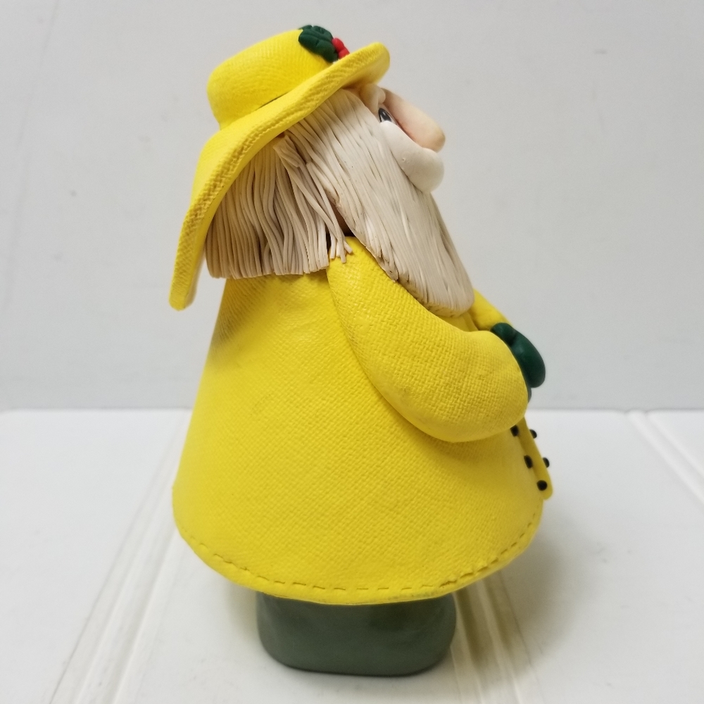 Vintage Santa Fisherman Figurine Bread Dough Polymer Clay Coastal Christmas Yell - Picture 5 of 13